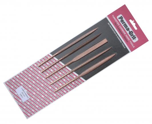 Perma-Grit - Five Needle Files with colleted easy grip 